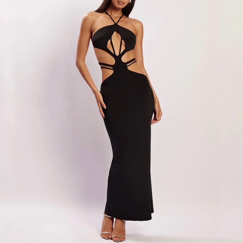 NWT Meshki Eden Cut Out Black Maxi Dress